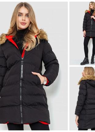 Куртка женская двусторонняя, цвет черно-красный 129r818-555