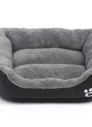 Лежанка-пуфик - мягкая кровать для собак и кошек черный цвет 5...