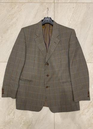 Фирменный шерстяной пиджак жакет daks london блейзер коричневый