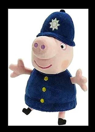 Мягкая плюшевая игрушка свинка пеппа полицейская