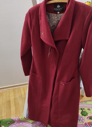 Пальто качественное пальтошко красное saan