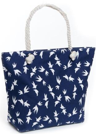 Пляжная сумка с принтом птички