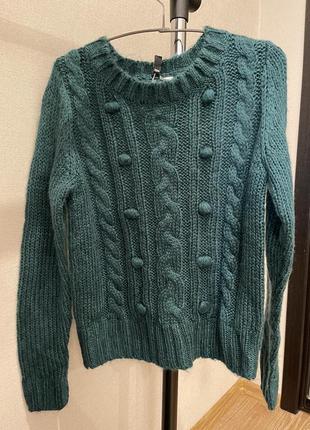 Трендовый свитер джемпер темно-зелёный divided