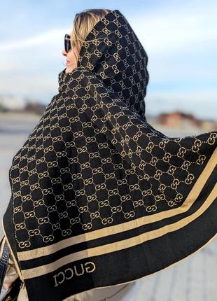 ПАЛАНТИН ШАРФ, ХУСТКА Gucci ЖЕНСКИЙ ШАРФ Гуччи черно-бежевый