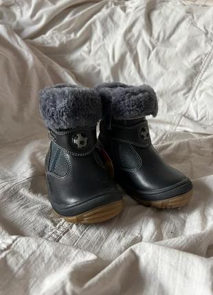 Детские кожаные зимние ботинки