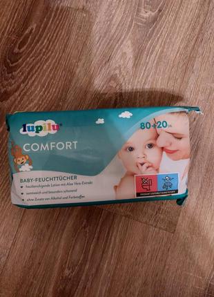 Влажные салфетки для детей lupilu comfort 80 + 20 шт