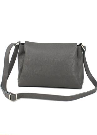 Кожаная женская сумка Borsacomoda 813021 темно-серая