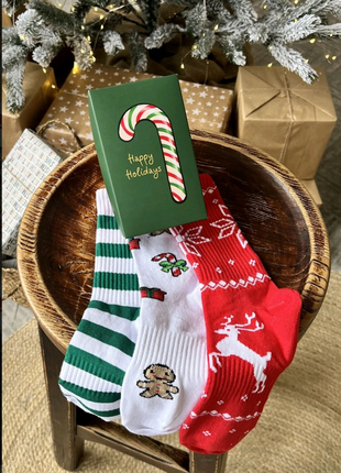 Новорічні шкарпетки (3пари) подарункові
