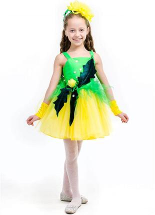 Детский карнавальный костюм для девочки Одуванчик «Золотой» 11...