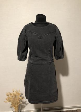 Джинсовое серое платье