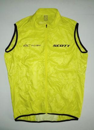 Велелетка scott rc team cycling wind vest yellow 2021 (xl) ори...