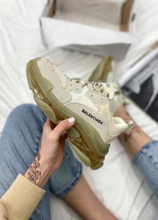 Женские кроссовки balenciaga triple s transparent crystal