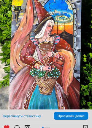 Девушка принцесса средневековье картина ручная работа