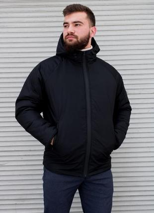 Мужская зимняя куртка с капюшоном черная