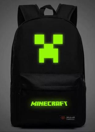 Рюкзак minecraft з ілюмінацією світиться принт "minecraft"