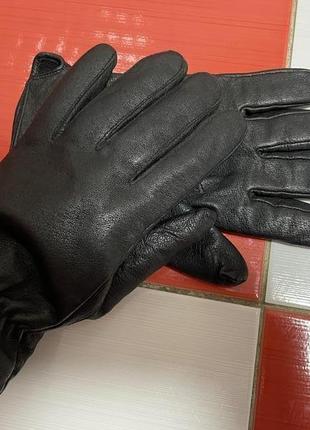 Шикарные утеплённые кожаные перчатки genuine leather /100 % кожа