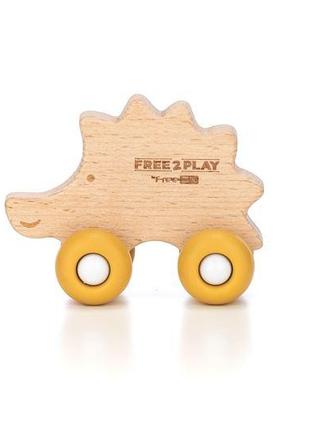 Деревянная игрушка FreeON ежик на силиконовых колесах