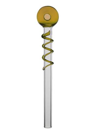Стеклянная Трубка Для Масел 150 мм "Oil Pipe Spiral Yellow"