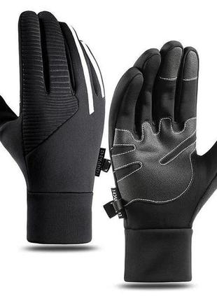 Термо перчатки рукавички чорні чоловічі сенсорні непромокаючі ...