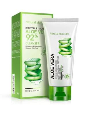 Пенка для умывания bioaqua aloe vera 92% cleanser с алоэ вера,...