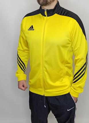 Кофта спортивная олимпийка мужская жёлтая adidas. размер - l.