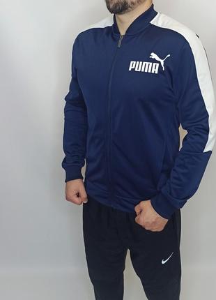 Олімпійка бомбер спортивний чоловічий синій puma 
розмір — м