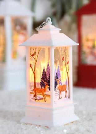 Новогодний LED фонарь декор олени свеча украшение для дома елк...