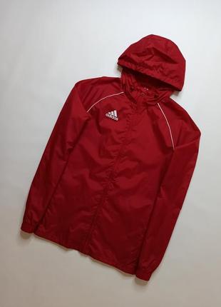 Куртка вітровка adidas червона з капюшоном чоловіча розмір — s