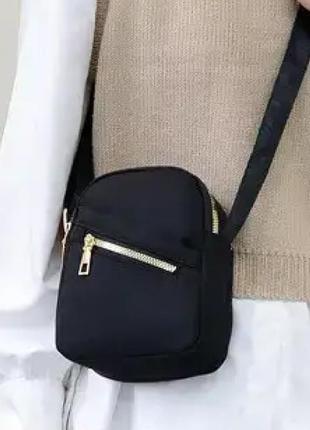 Женская сумка кросс-боди brand jingpin для телефона черная ней...