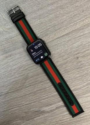 Ремешок для часов apple watch gucci band 42/44 black/green/red