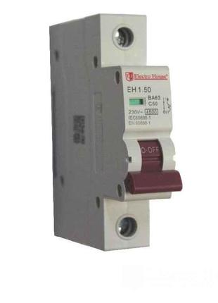 Автоматичний вимикач 1 полюс 50 A EH-1.50 ТМ ELECTROHOUSE