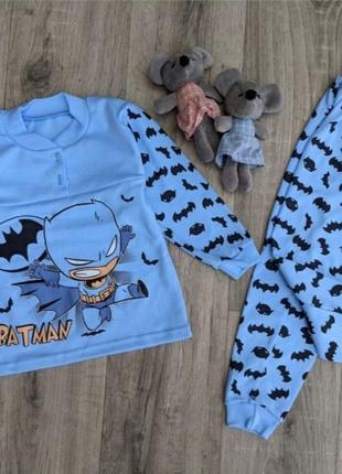 Детская пижама, интерлок, "бэтмен" мальчик, синий 1-2-3-4-5 лет