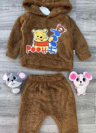 Детский махровый костюм aist bebe «pooh» коричневый, мальчик 3...