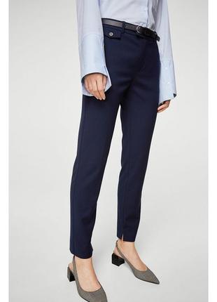 Жіночі штани брюки темно-синього кольору mango