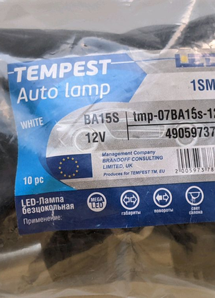 TEMPEST TMP07BA15S12V Лампа LED світлодіодна лінза BA15s 12V