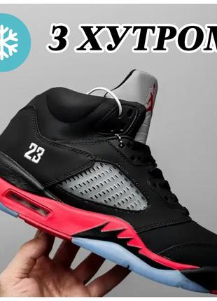 Чоловічі зимові кросівки Nike Air Jordan 5 Retro Black Winter ...