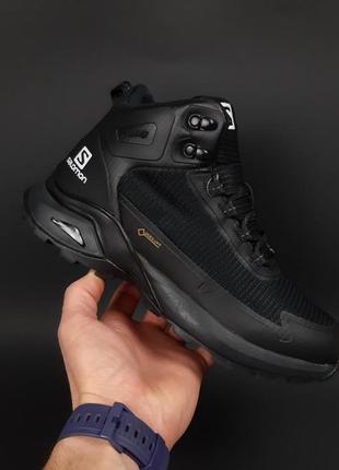 Salomon speedcross высокие черные с белым кроссовки мужские зи...