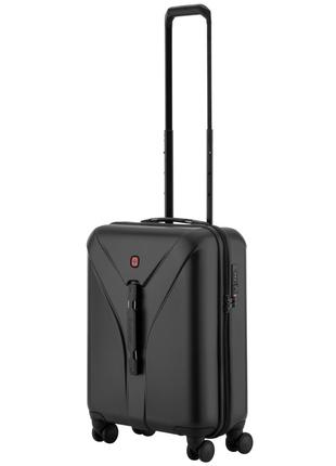 Пластиковый маленький чемодан Wenger Ibex на 4 колеса черный