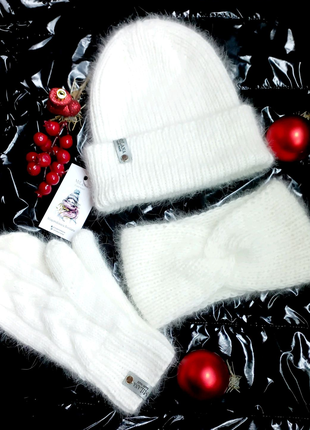 Шапка ,рукавиці, пов'язка,  зимовий комплект