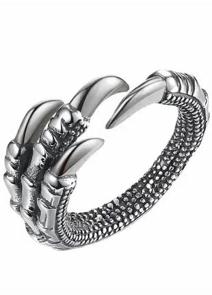 Красивое кольцо в форме когтей серебряного дракона кольцо в ви...