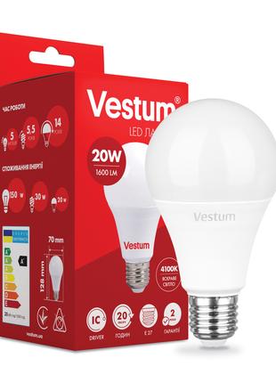 Світлодіодна лампа Vestum A70 20W 4100K 220V E27 1-VS-1109