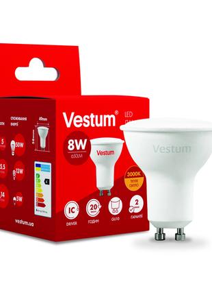 Світлодіодна лампа Vestum MR16 8W 3000K 220V GU10 1-VS-1507