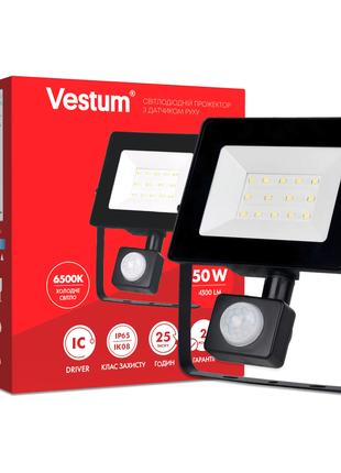 Прожектор LED Vestum с датчиком движения 50W 4 300Лм 6500K 175...