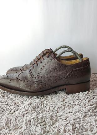 Кожаные туфли броги оксфорды g.k.м размер 43 стелька 27.5 см