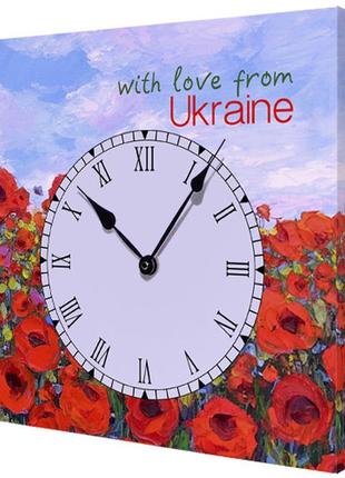 Часы настенные квадратные with love from ukraine