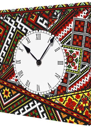 Годинник настінний квадратний український орнамент