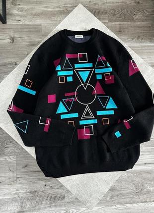 Кензо heavyweight вʼязаний светер з абстрактним kenzo лакшері
