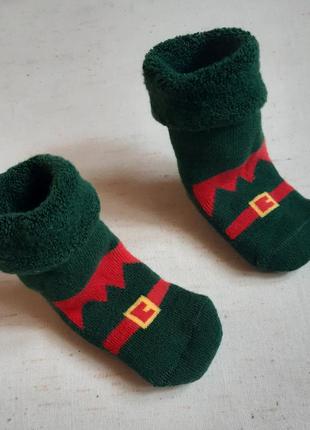 Ельф-шкарпеточки махрові карнавальні новорічні на бебіку