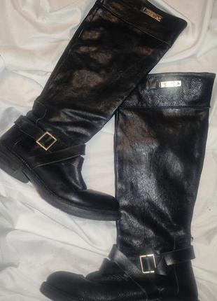 23 стелька сапоги versace jeans оригинал кожаные черные