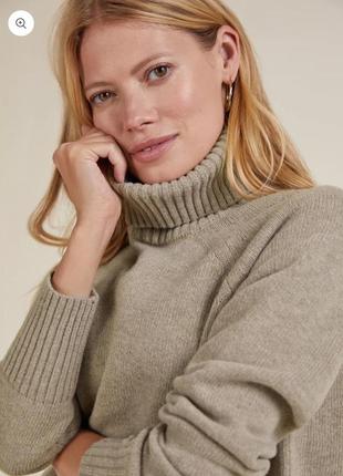 Удлиненный вязаный свитер джемпер из смеси шерсти baukjen